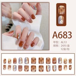 image-Autumn and winter gentle, sweet and pure desire INS style manicure wear nail polish girl whitening printed ice transparent fake nail polish