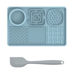 image-Pet Licking Mat - Blue Silica Gel Slow Feed Placemat, Gift (60 characters)