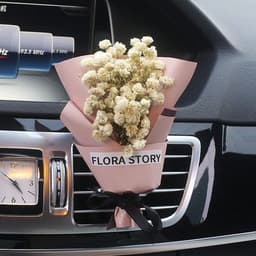 image-Aromatherapy Clip Bouquet - Beige Hydrangea Car Fragrance Decor