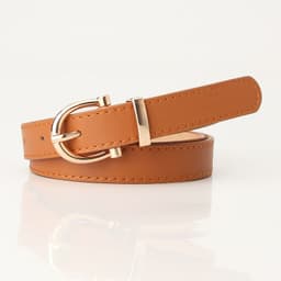 image-Korean Fashion Belt for Ladies - Imitation Leather, Alloy Buckle, Decorative Thin Jeans Belt