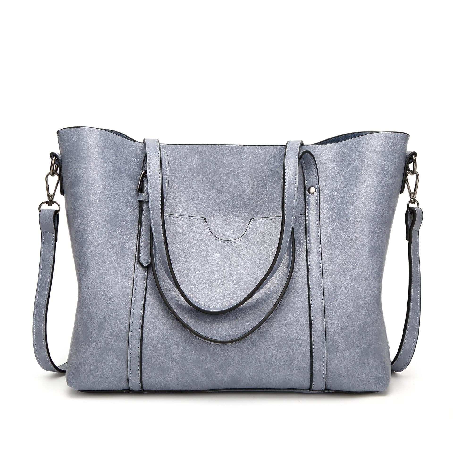 image-ANNMUU Tote Bag - Brown PU Leather Shoulder Bag