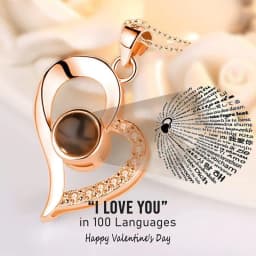 image-BF Heart Pendant Necklace - Rose Gold I Love You