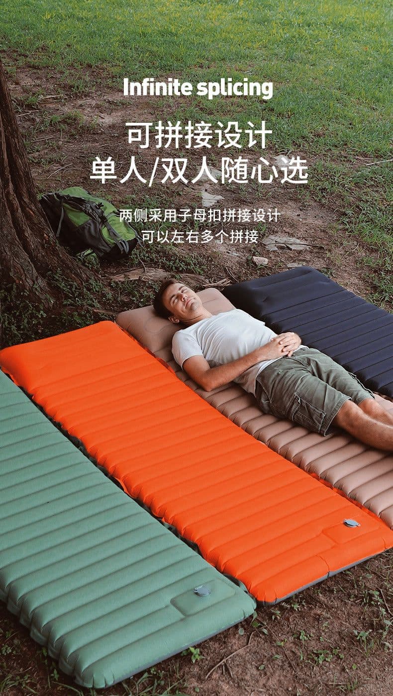 image-Inflatable Camping Mat 190x70cm TPU Nylon Gray
