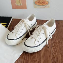 image-Triple vulcanization 1970s classic re-engraved low-cut color canvas shoes female students Korean version 2023 spring board shoes