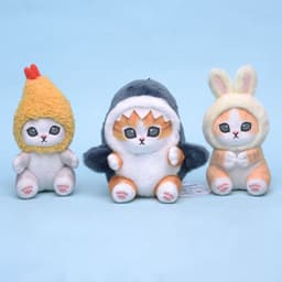 image-Japanese Plush Cat Charm Key Chain - Shrimp Cat Design, 10cm-13cm