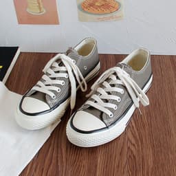 image-Triple vulcanization 1970s classic re-engraved low-cut color canvas shoes female students Korean version 2023 spring board shoes