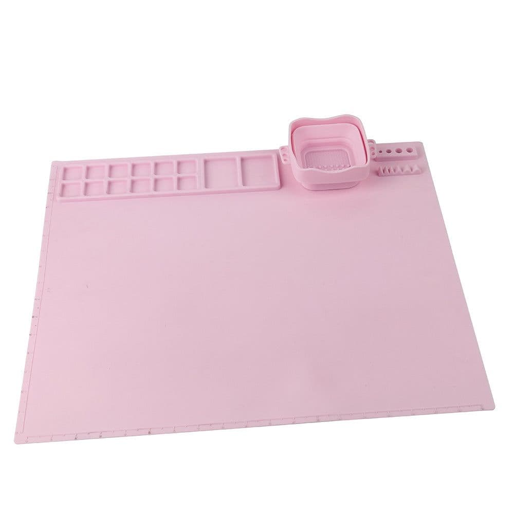 image-Tingfeng Silicone Art Painting Pad Set - Easy Wash Drawing Board with Palette