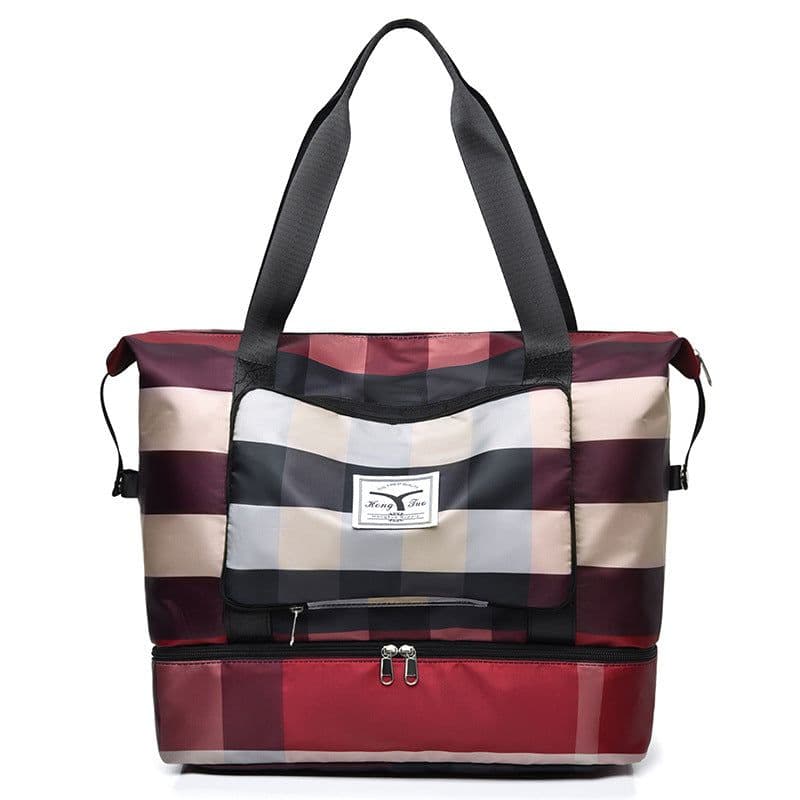image-Sports Fitness Bag With Independent Shoe Compartment Dry Wet Separation Travel