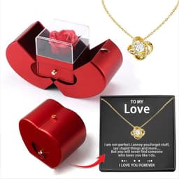 image-Clover Necklace - Gold Plated Heart