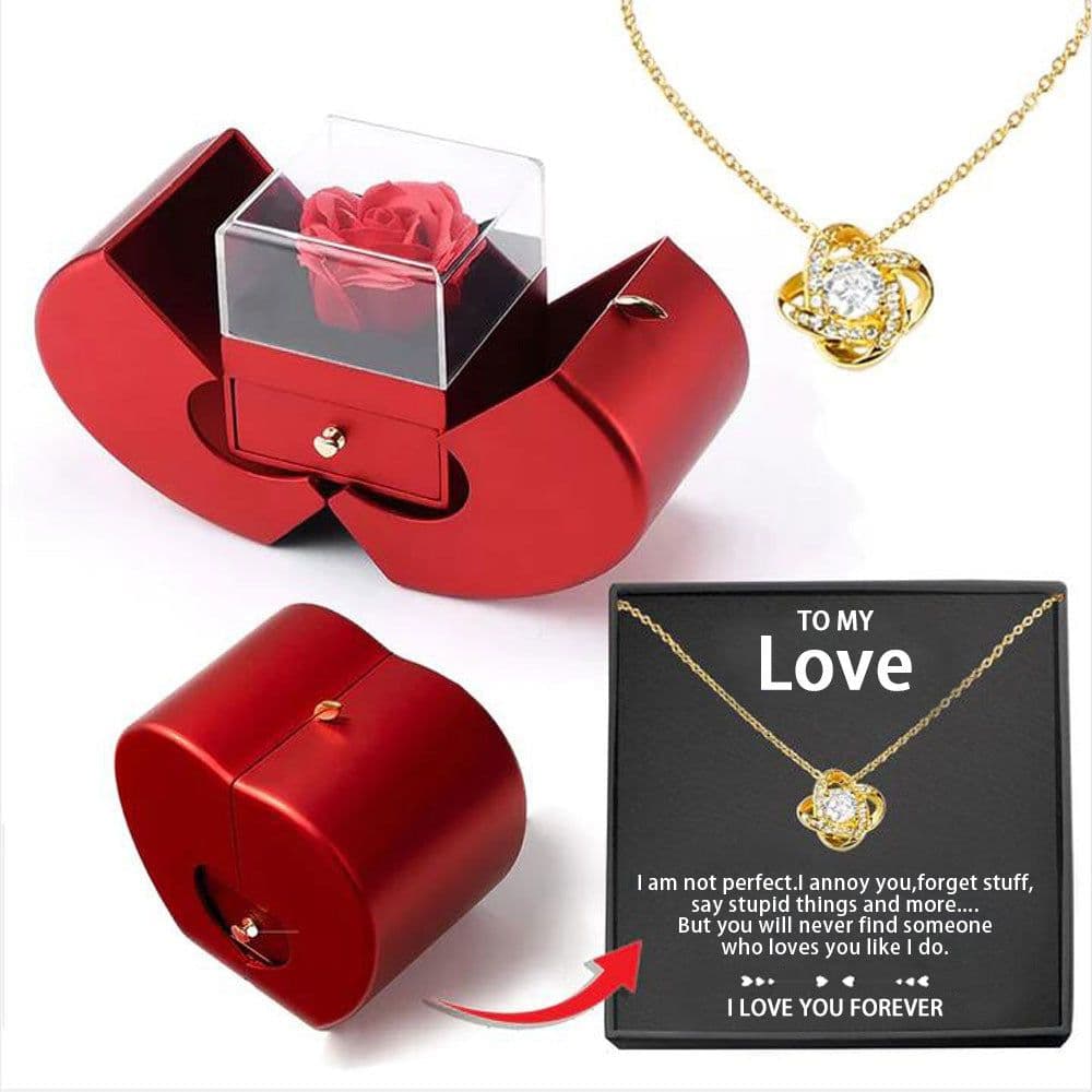 image-Clover Necklace - Gold Plated Heart