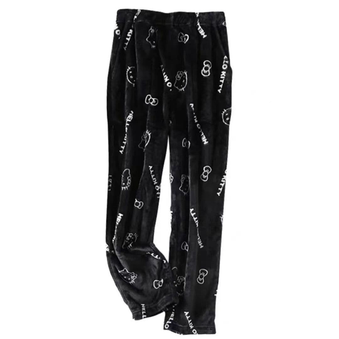image-Flannel Cartoon Hello Kitty Pajama Pants - Pink
