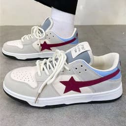 image-Dai Lulang Sneakers - Black/White Star Chic Sports Shoes, Unisex, Low Top, 44, TPR Sole