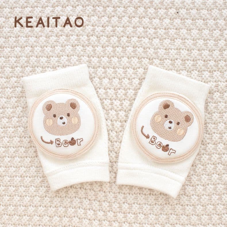 image-Cute baby knee pads for boys and girls crawling protective gear baby toddler anti-fall pure white sponge elbow pads summer thin