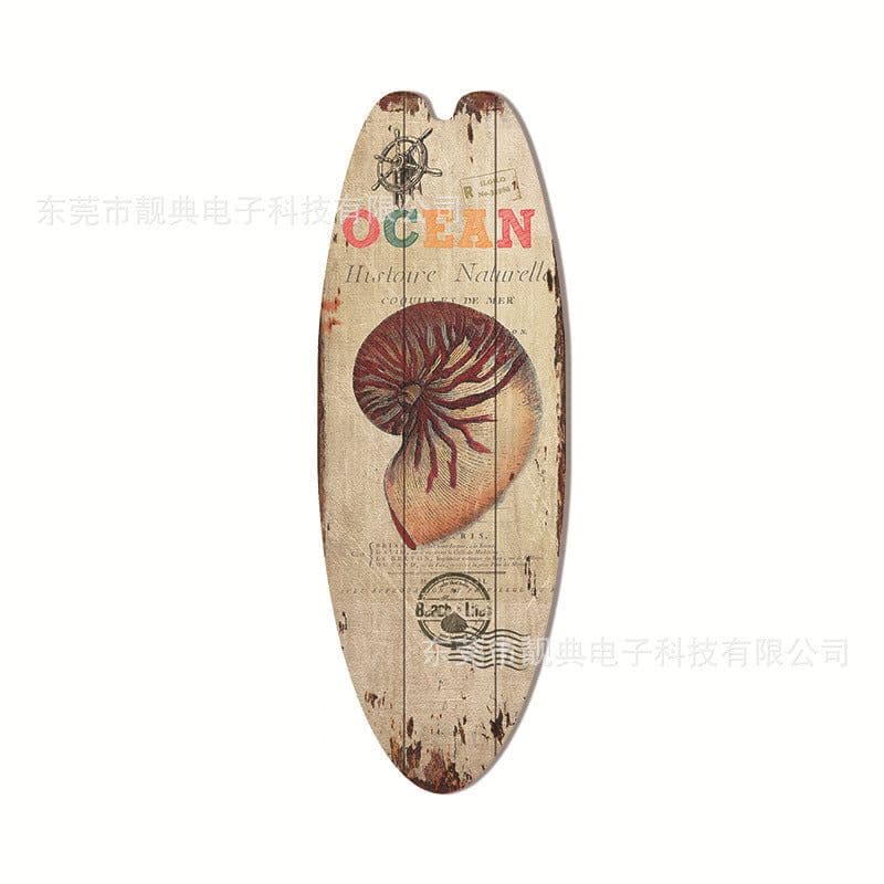 image-Summer Beach Ocean Theme Leisure Decoration Surfboard Wooden Sign Bar Home Wall Retro Decoration Wooden Sign