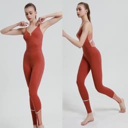 image-One-piece yoga suit - summer European style high-end fitness wear