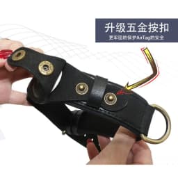 image-Solvo Leather Dog Collar - Brown Apple AirTag M