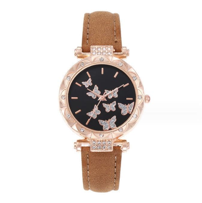 image-Douyin Women's Butterfly Digital Watch - Fashionable Simple