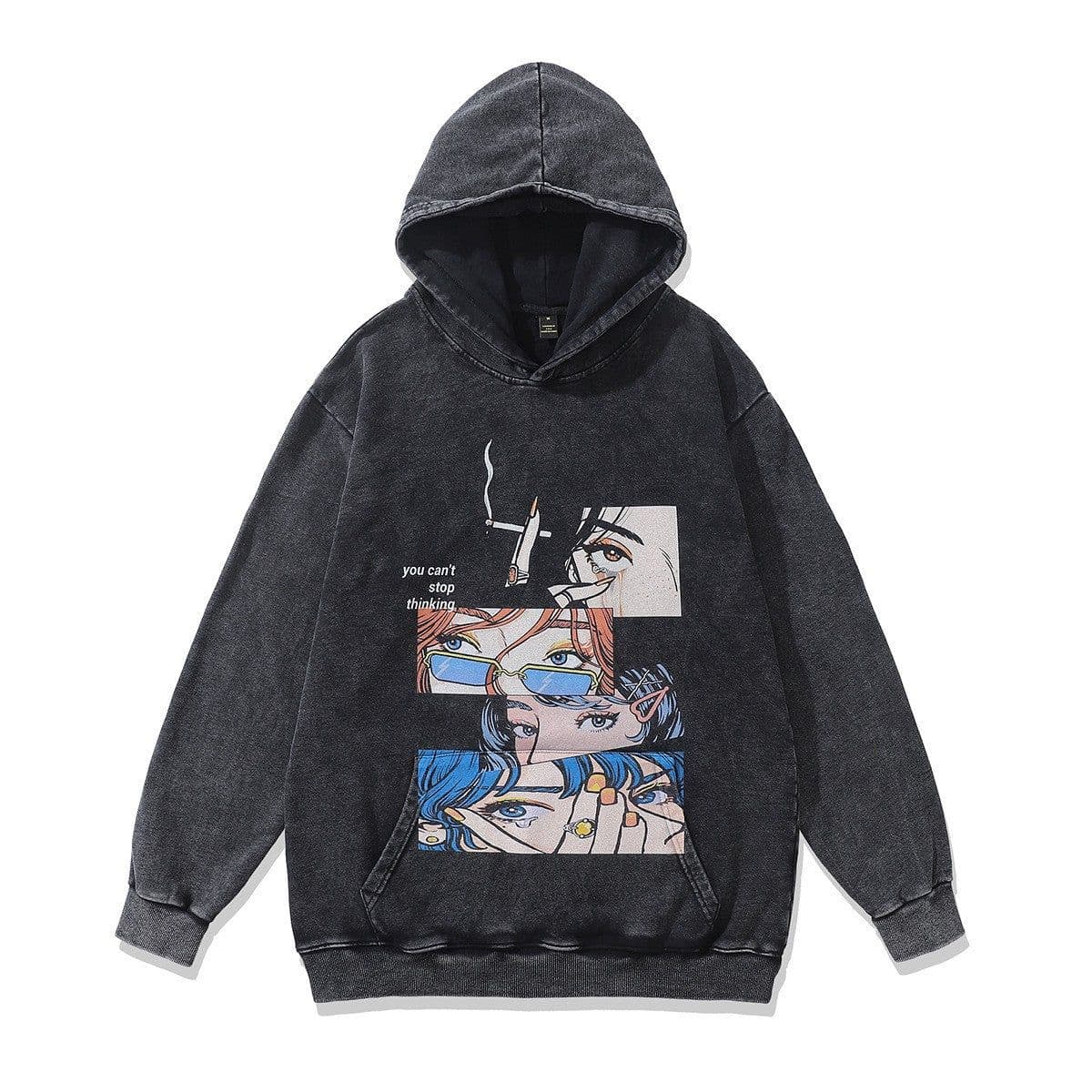 image-Cotton Fleece Hoodie - Kangaroo Pocket Loose Fit XXL