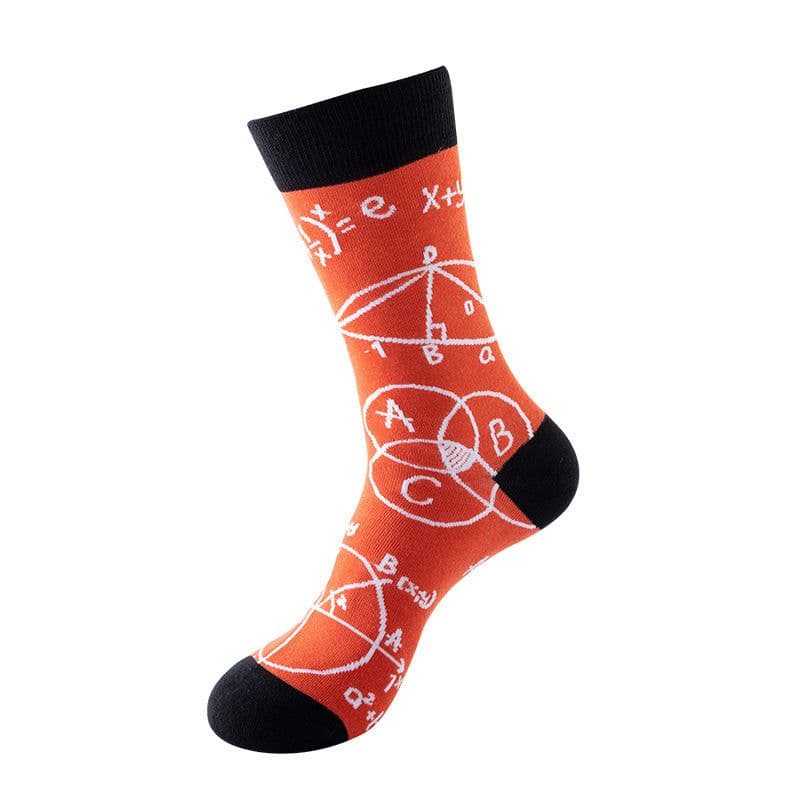 image-Mo Xi Stripe Socks - Mid Tube Cotton Unisex 41-46