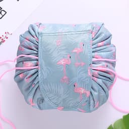 image-Rishang Cosmetic Bag - Navy Blue Flamingo Oxford