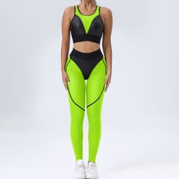 image-Yoga Two-Piece Set - European/American Style, Sexy, Black, Size L