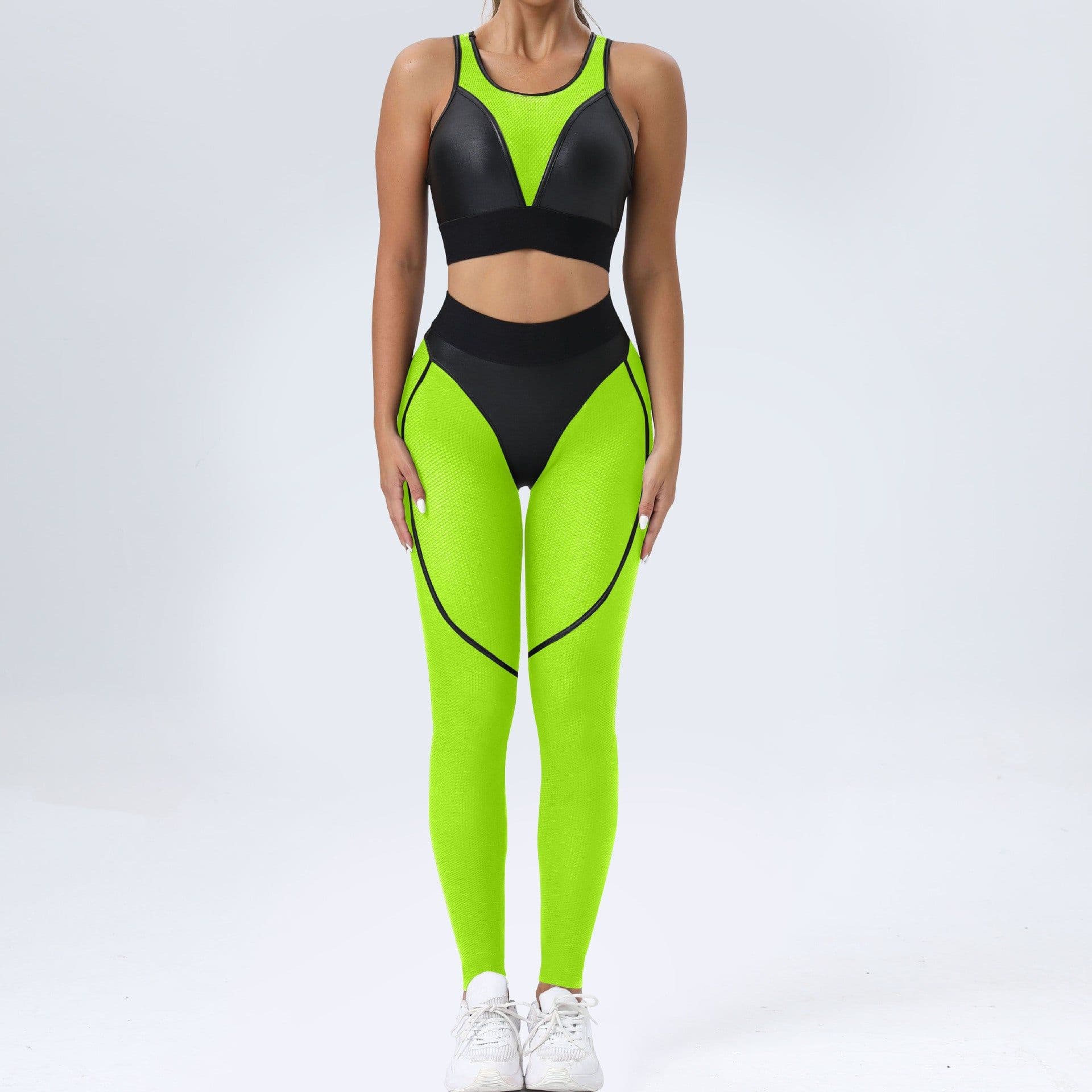 image-Yoga Two-Piece Set - European/American Style, Sexy, Black, Size L