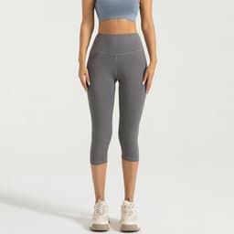 image-Peach High Waist 7-Point Yoga Pants - Quick Dry