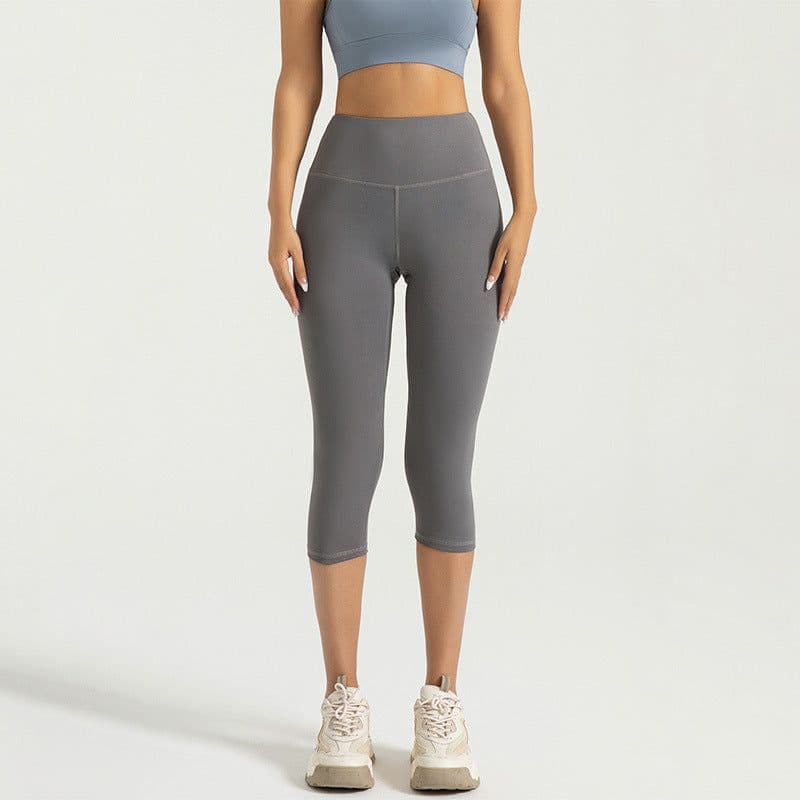 image-Peach High Waist 7-Point Yoga Pants - Quick Dry