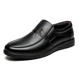 image-Men's Casual Leather Shoes - Brown Size 44