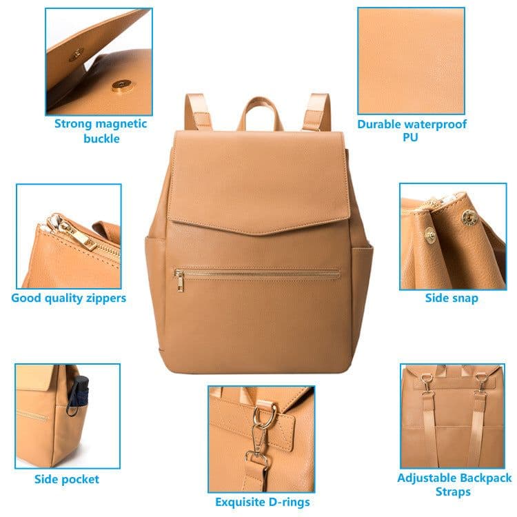 image-Factory Direct PU Mother & Baby Backpack - Waterproof & Multifunctional