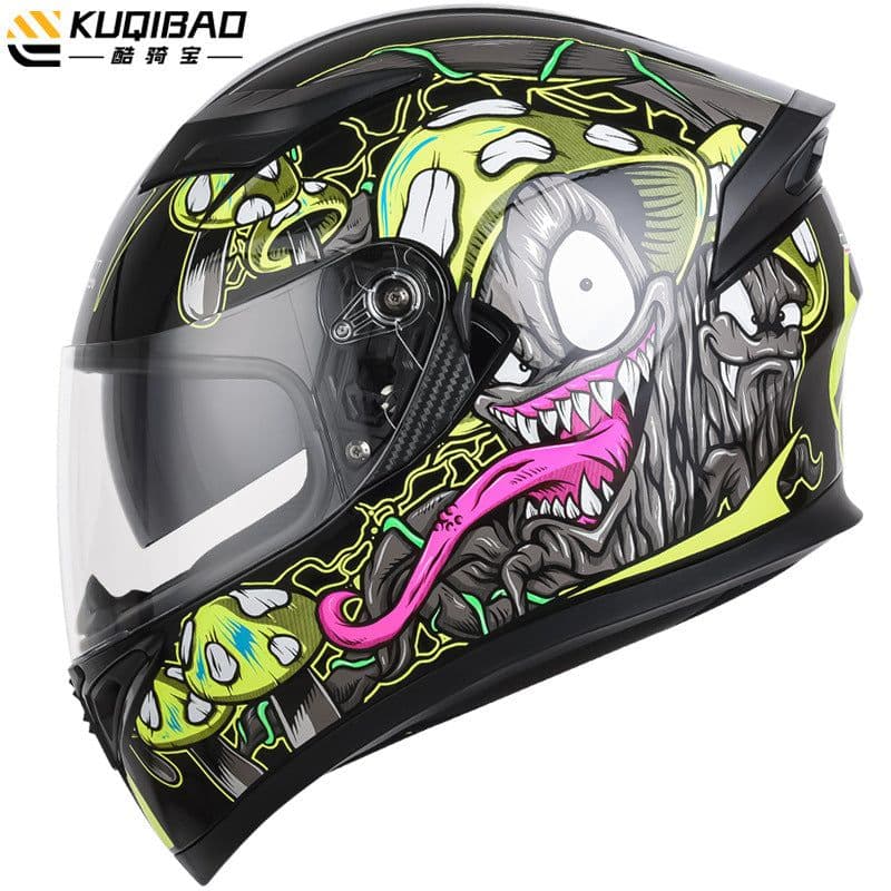 image-Coolqibao Motorcycle Full-Face Helmet Bluetooth XXL Gray