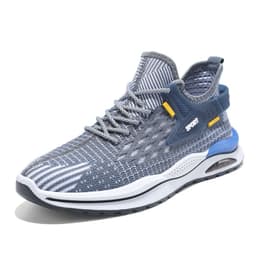 image-Men's Fly Weave Running Shoes - Dark Gray Size 44