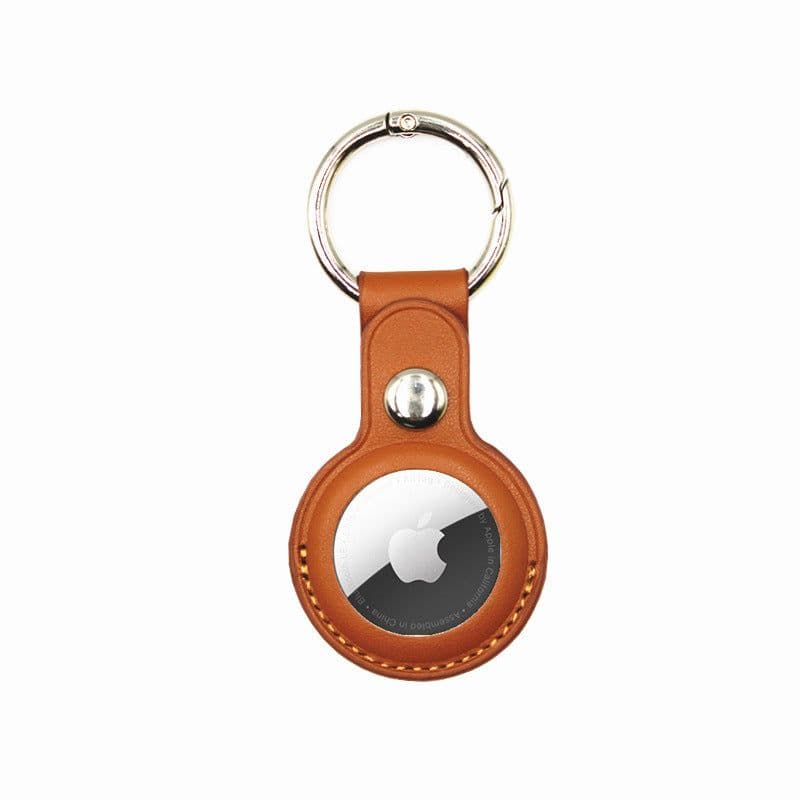 image-Aikefei AirTag PU Leather Keychain Case - Gold, In Stock