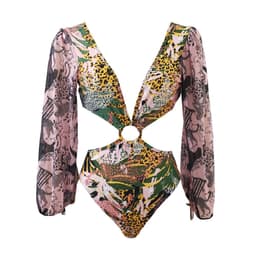 image-One-piece high-waist swimsuit women's 2023 new European and American sexy backless long-sleeved bikini cross-border export