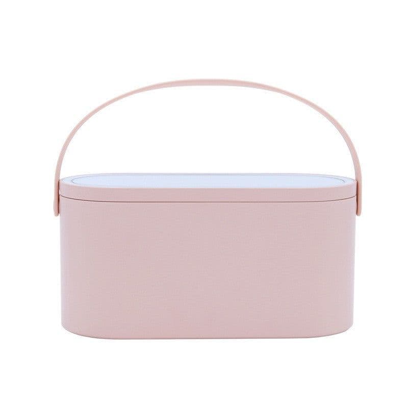 image-LED Vanity Mirror Storage Box - White Multifunctional Beauty Light Portable
