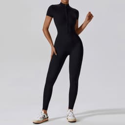image-Zechuang Nude Yoga Jumpsuit Short Sleeve Women