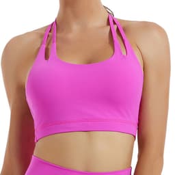 image-Womens Shockproof Gathered Fitness Bra for Running and Yoga Nylon Spandex Nude