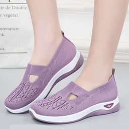 image-Elderly Men's Slip-On Breathable Shoes - Soft Sole Comfort, 45+ Years