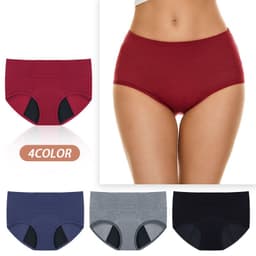 image-Women's Physiological Pants 3XL Blue Cotton High Waist