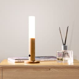 image-Smart Human Body Sensing LED Night Light Table Lamp - Walnut European Style Multifunctional