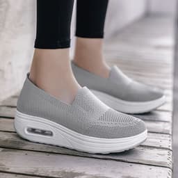 image-Women's Slip-On Woven Loafers White Flat Heel