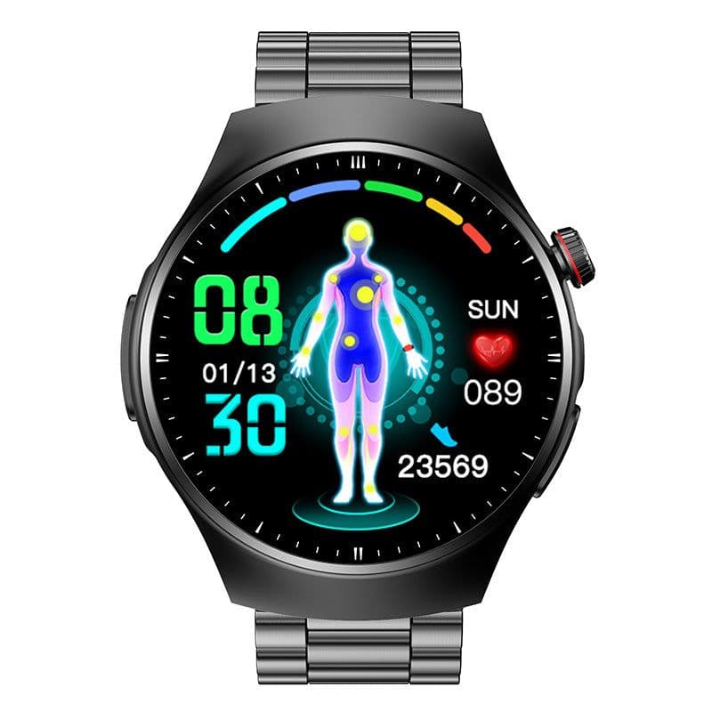 image-Smart TK25 Watch - Blood Oxygen, Heart Rate, Pedometer, Bluetooth Call - Black