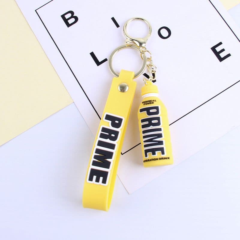 image-Cartoon Letter Keychain - Yellow PVC Doll Pendant