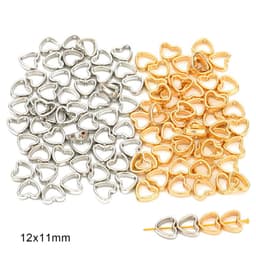 image-DIY Plastic Resin Heart Shape Beads - 25pcs Gold/White/K Set