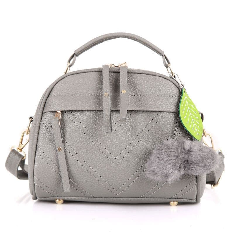 image-Women's Small Square PU Shoulder Bag - Black