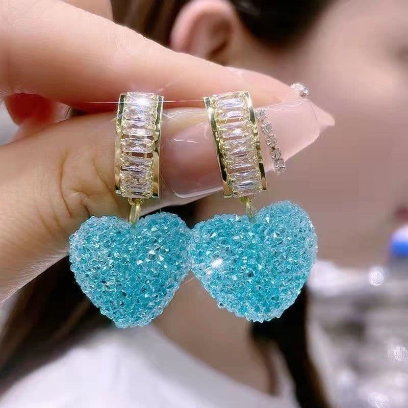 image-Heart-Shaped Stud Earrings - Women's Fresh Sweet