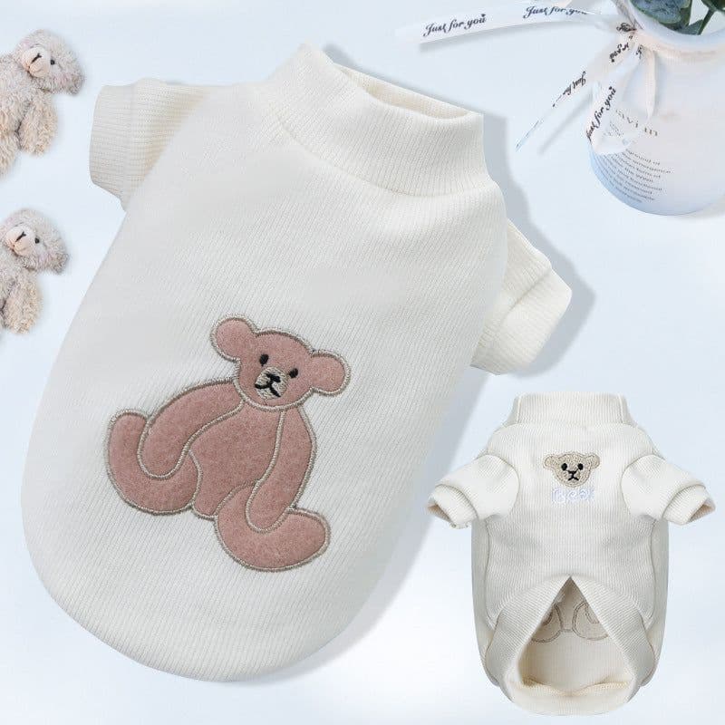image-Pet Coat For Small And Medium Dogs And Cats Warm Acrylic 2XL Embroidered Bear