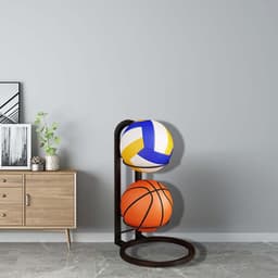 image-Five-layer basketball stand, three-layer and four-layer assembled ball rack, wrought iron rust-resistant storage rack, storage rack for organizing sports equipment