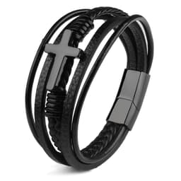 image-Yiwu Yunjin Leather Bracelet Men - Gold 23CM