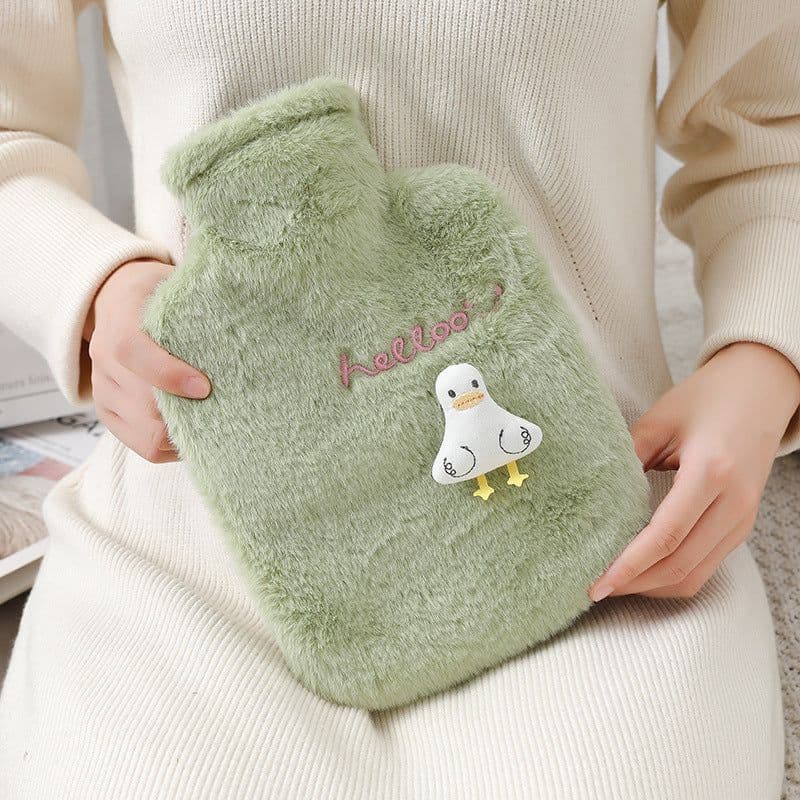 image-Purple Plush Hot Water Bottle 500ML - Removable Cover